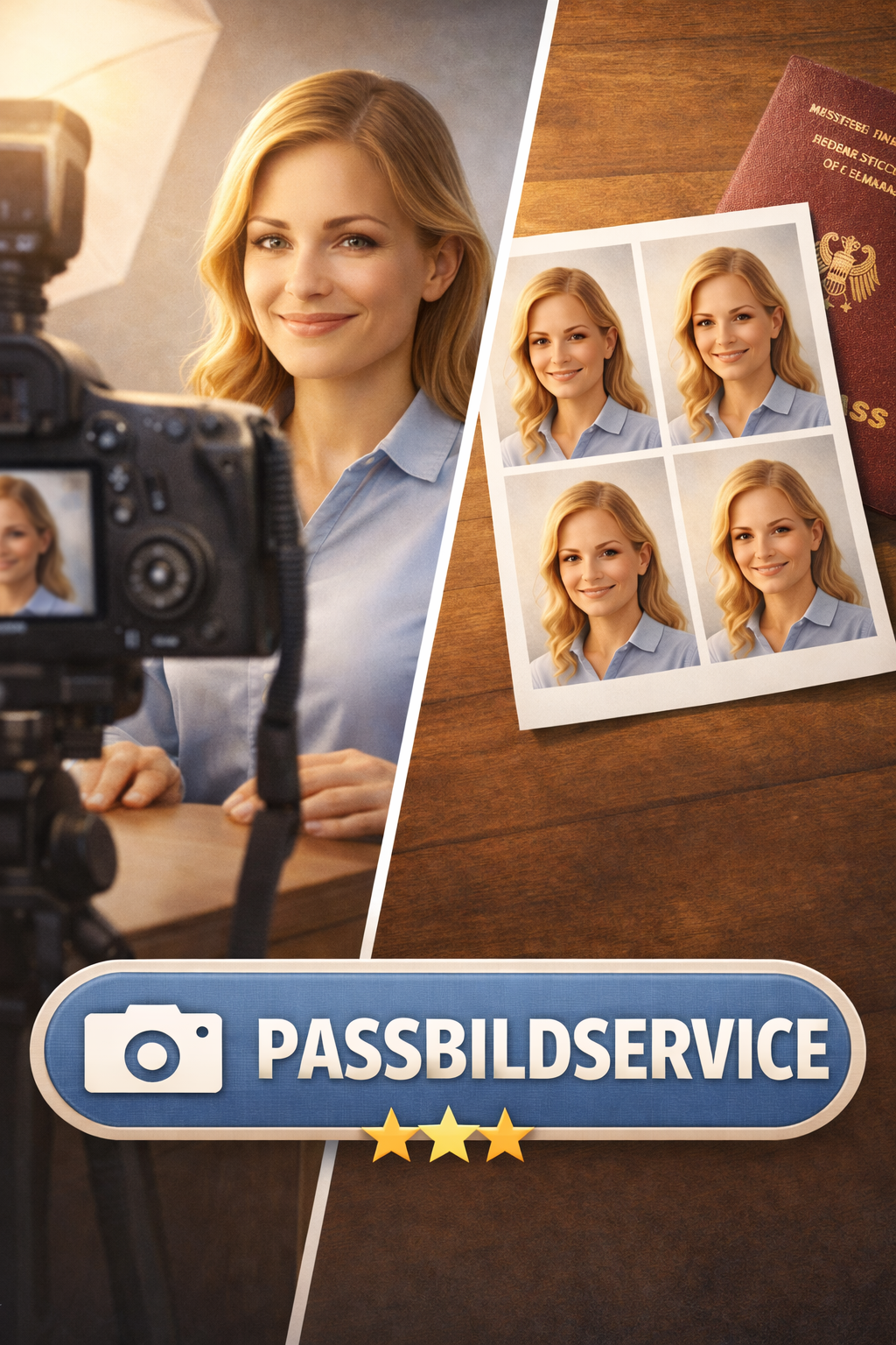 Passbildaufnahme im Studio